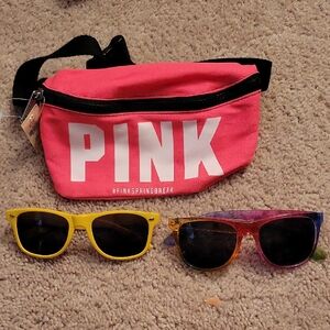 Pink Fanny Pack with Sunglasses Set